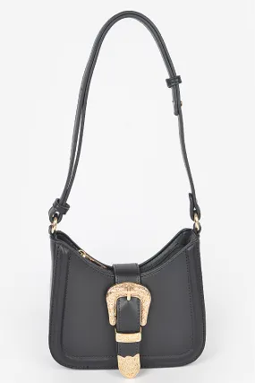 0785 Black Gold Buckle Shoulder Bag - Pack of 3