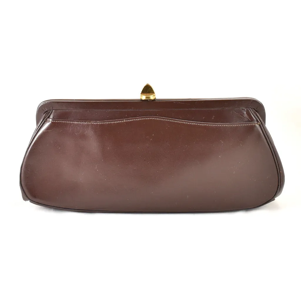 1950s Dark Brown Vintage Clutch Bag