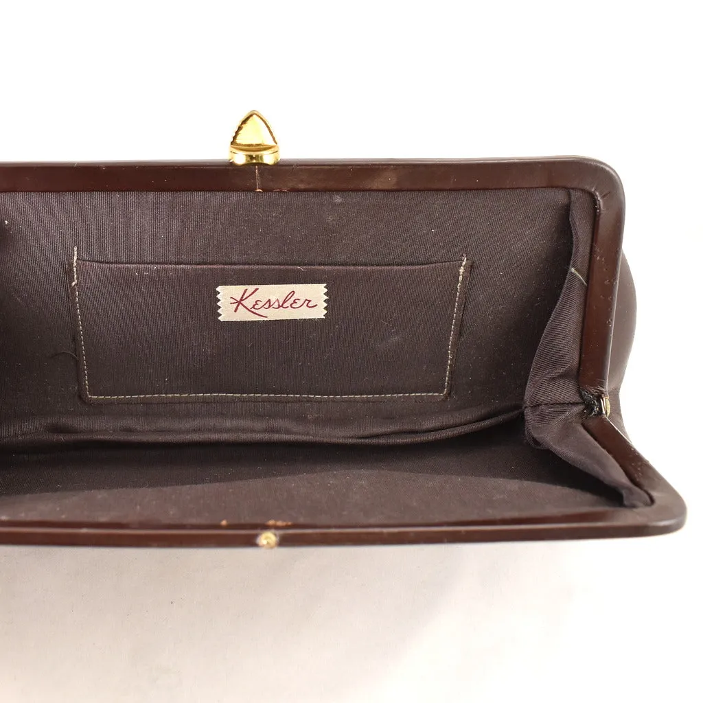 1950s Dark Brown Vintage Clutch Bag