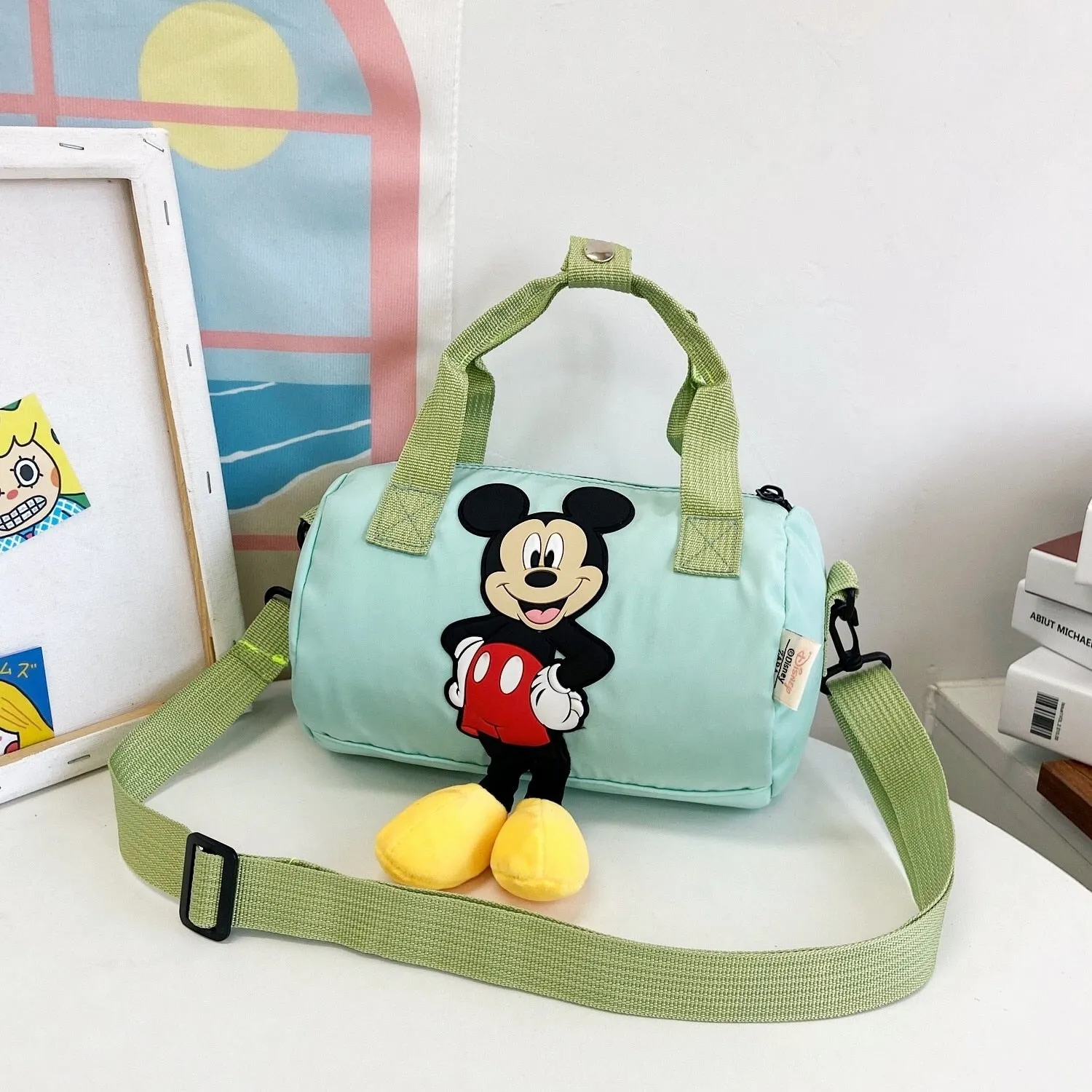 2021 New Disney Shoulder Bags Cartoons Mickey Mouse Nylon Bag Women Messenger Bag Cute Anime Fashion Handbag Gifts for Girls