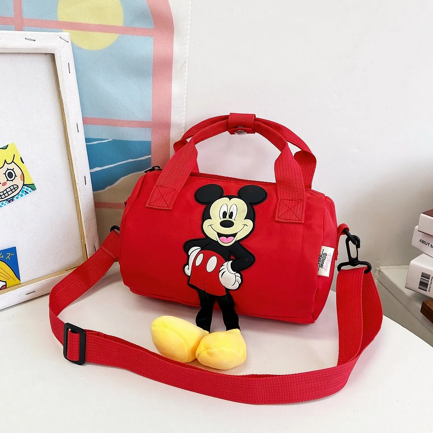 2021 New Disney Shoulder Bags Cartoons Mickey Mouse Nylon Bag Women Messenger Bag Cute Anime Fashion Handbag Gifts for Girls