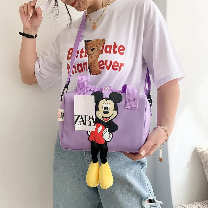 2021 New Disney Shoulder Bags Cartoons Mickey Mouse Nylon Bag Women Messenger Bag Cute Anime Fashion Handbag Gifts for Girls