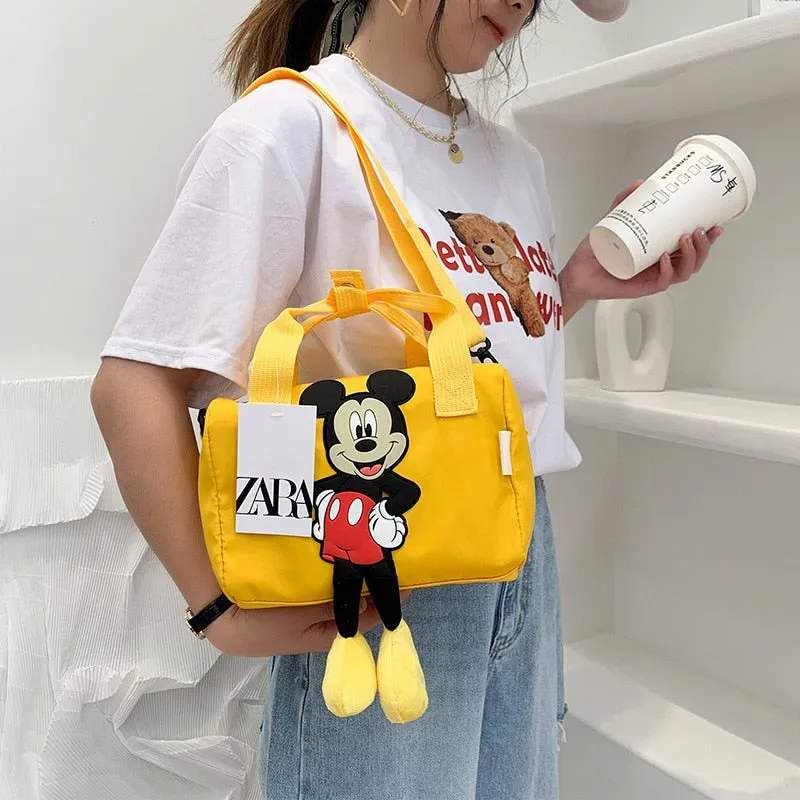 2021 New Disney Shoulder Bags Cartoons Mickey Mouse Nylon Bag Women Messenger Bag Cute Anime Fashion Handbag Gifts for Girls