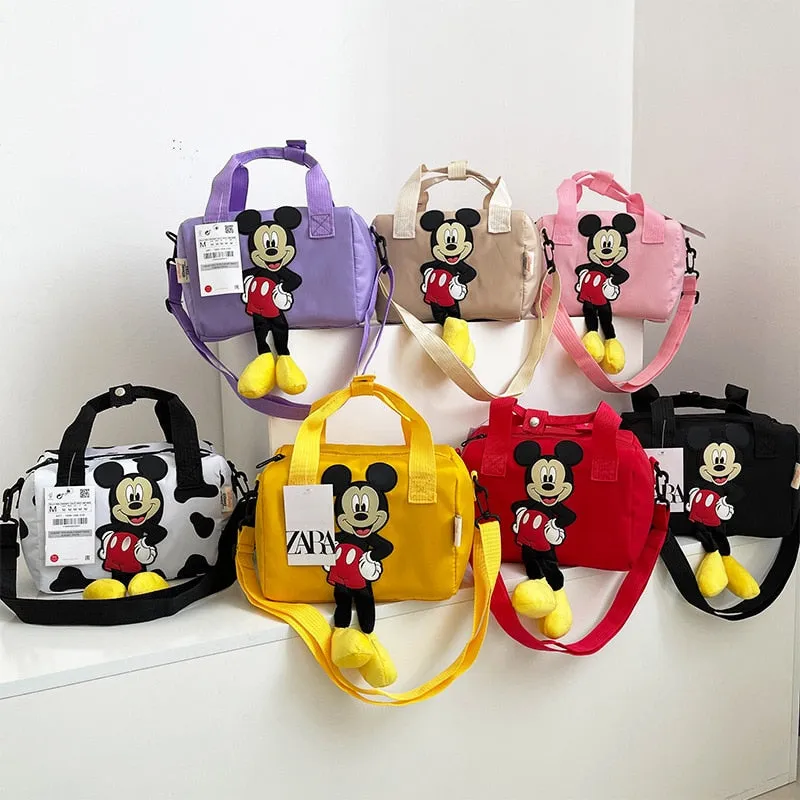 2021 New Disney Shoulder Bags Cartoons Mickey Mouse Nylon Bag Women Messenger Bag Cute Anime Fashion Handbag Gifts for Girls