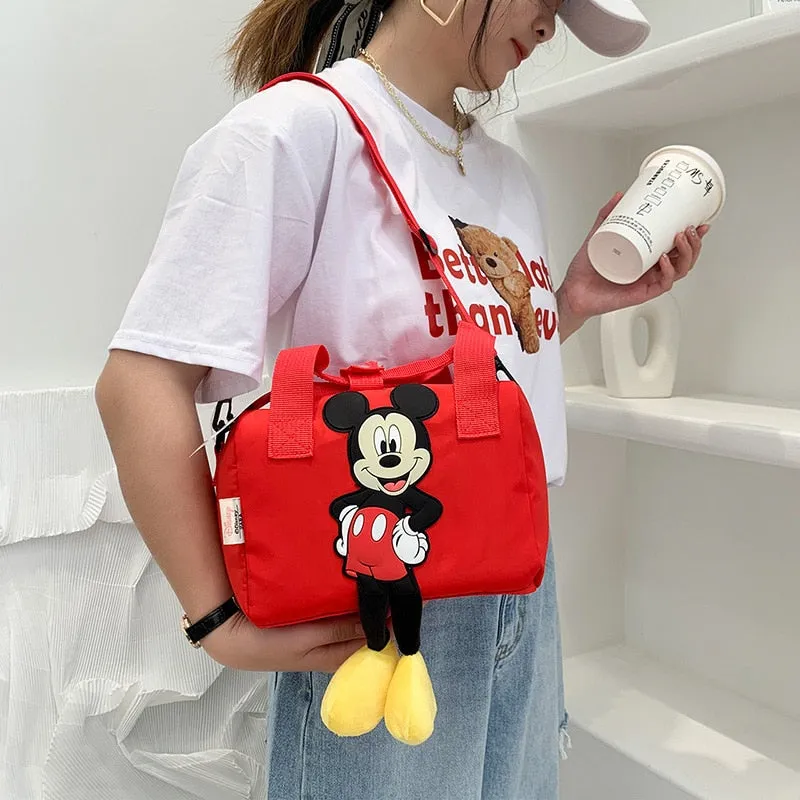 2021 New Disney Shoulder Bags Cartoons Mickey Mouse Nylon Bag Women Messenger Bag Cute Anime Fashion Handbag Gifts for Girls