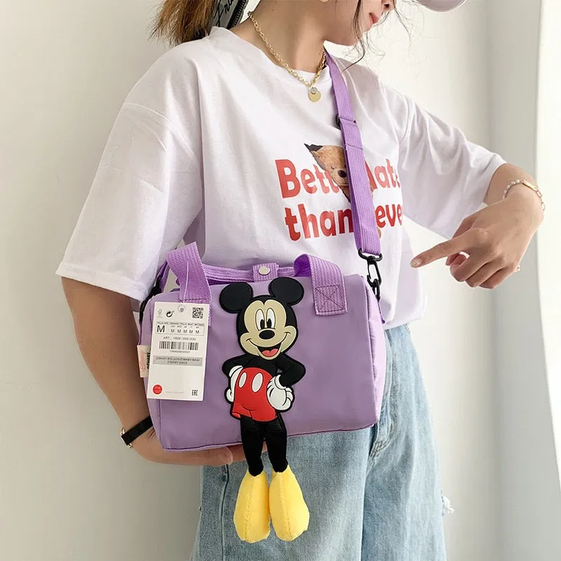 2021 New Disney Shoulder Bags Cartoons Mickey Mouse Nylon Bag Women Messenger Bag Cute Anime Fashion Handbag Gifts for Girls