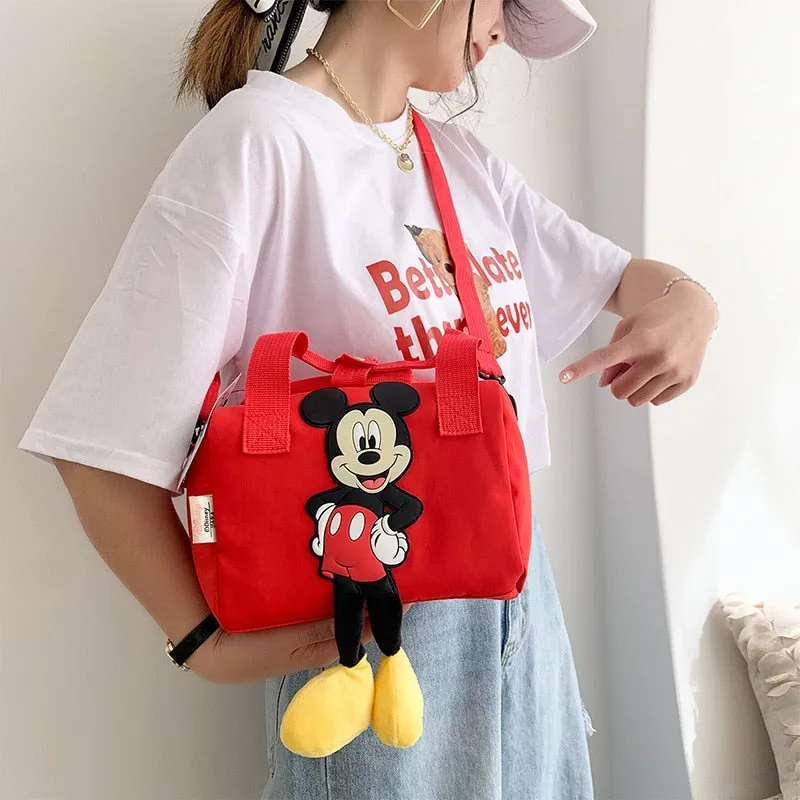 2021 New Disney Shoulder Bags Cartoons Mickey Mouse Nylon Bag Women Messenger Bag Cute Anime Fashion Handbag Gifts for Girls