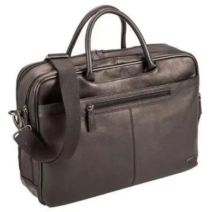 Adpel Broadway Leather Laptop Bag Black