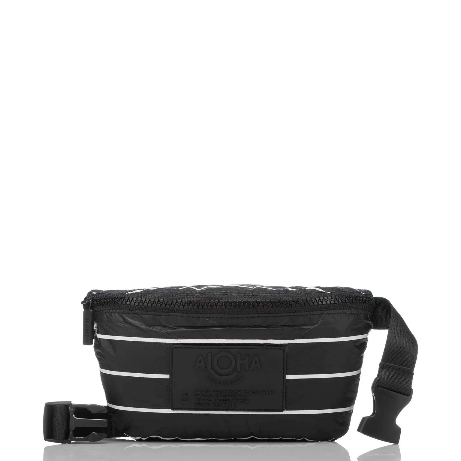 Aloha Mini Hip Pack in White on Black pinstripe