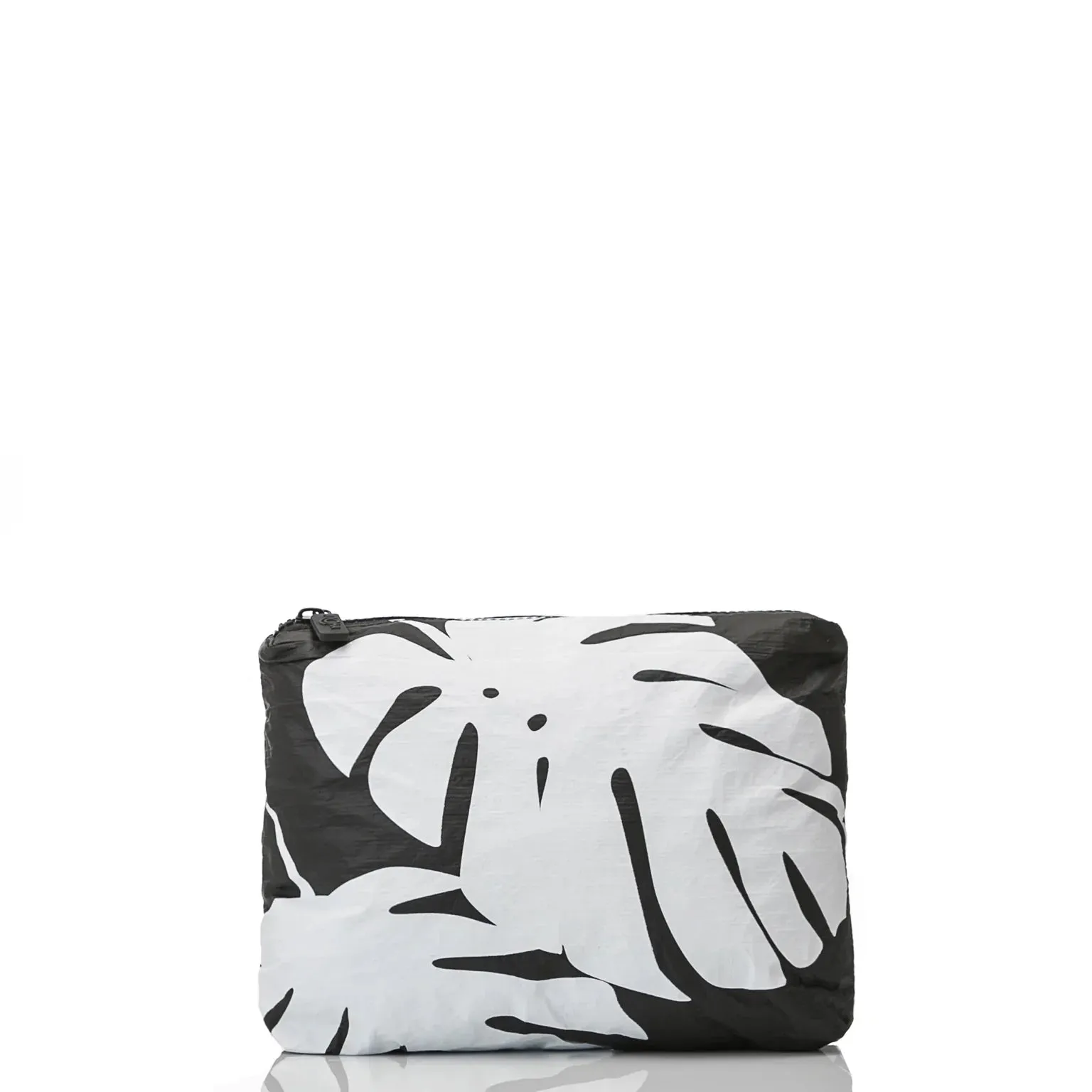 Aloha Small Pouch in Monstera White on Black, Style #SMA22301