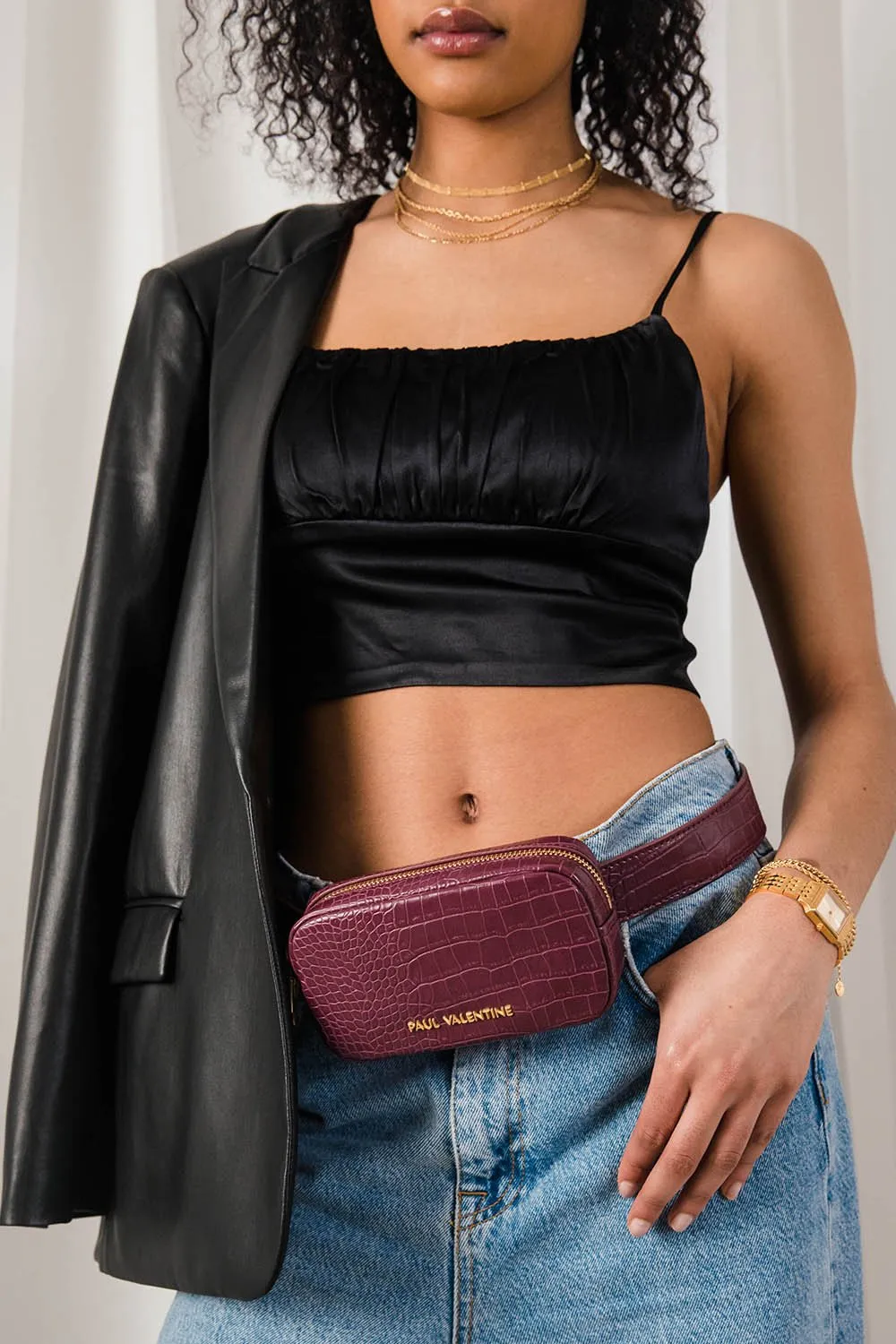 Amber Beltbag Burgundy Croco