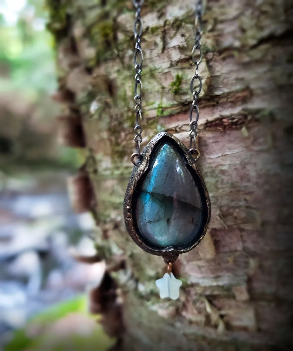 Avalon ~ Labradorite & Star Gothic Arch Amulet