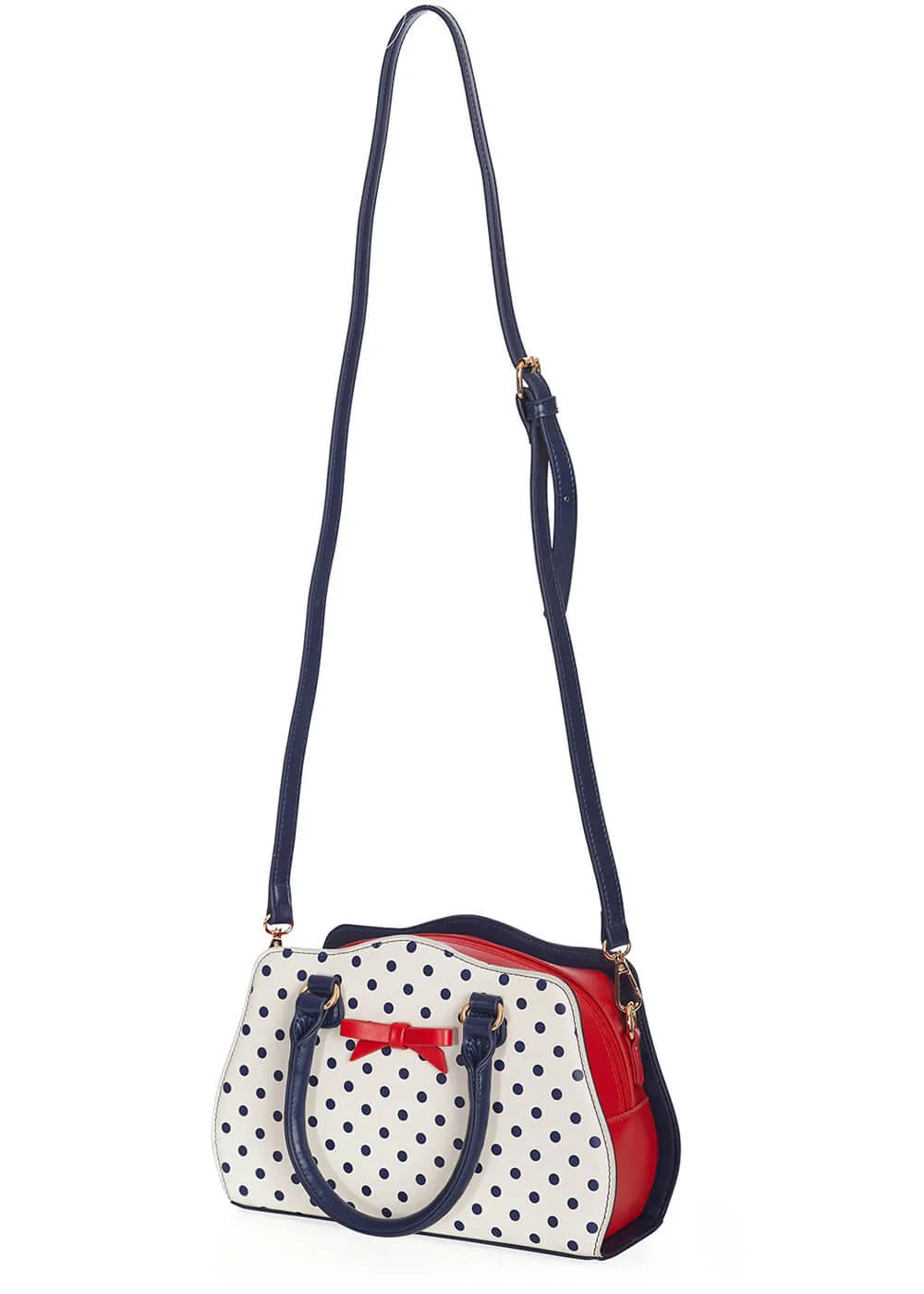 Banned Poppy Polka 50's Bag White