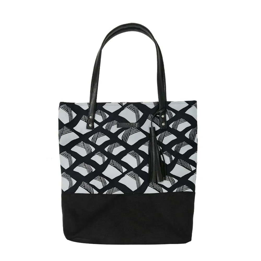 Batik Tote Bag (Canvas base) - Black Nasi Lemak