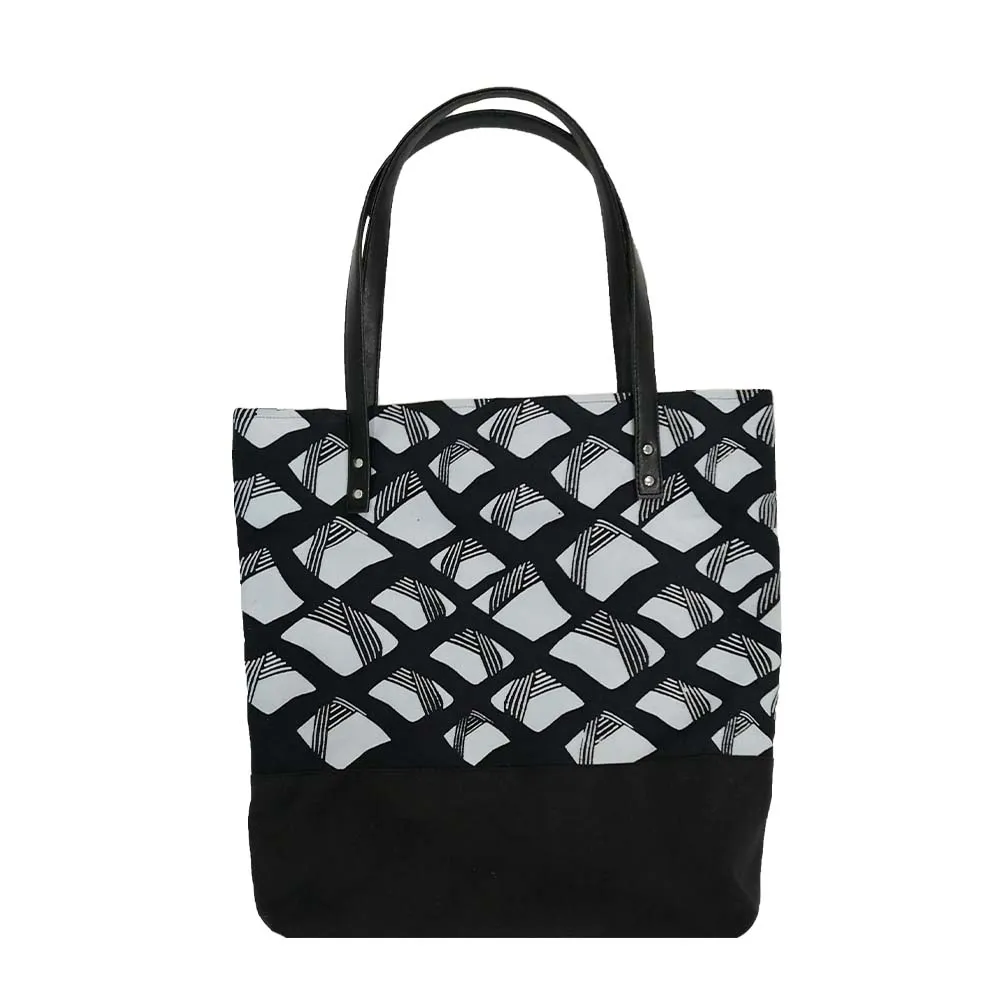 Batik Tote Bag (Canvas base) - Black Nasi Lemak