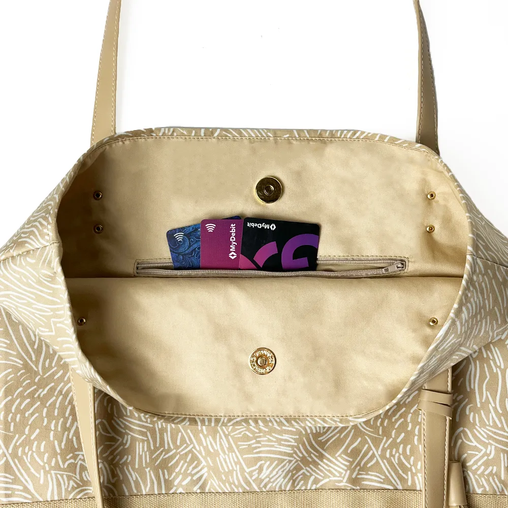 Batik Tote Bag (Canvas base) - Tan Driftwood