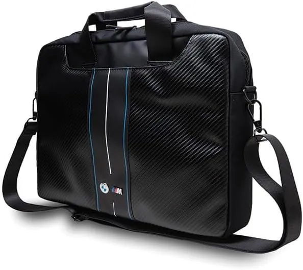 BMW Carbon & Blue Stripe Bag for 16" Laptop Black - BMCB15COMSCAKL