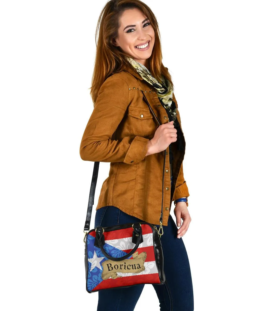 Boricua Flower Shoulder Handbag