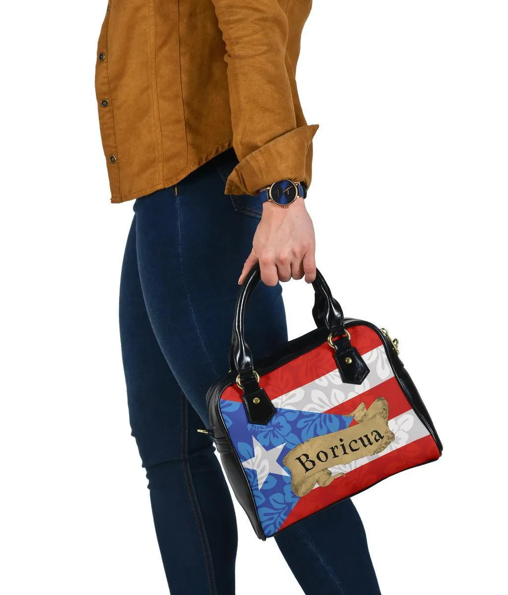 Boricua Flower Shoulder Handbag