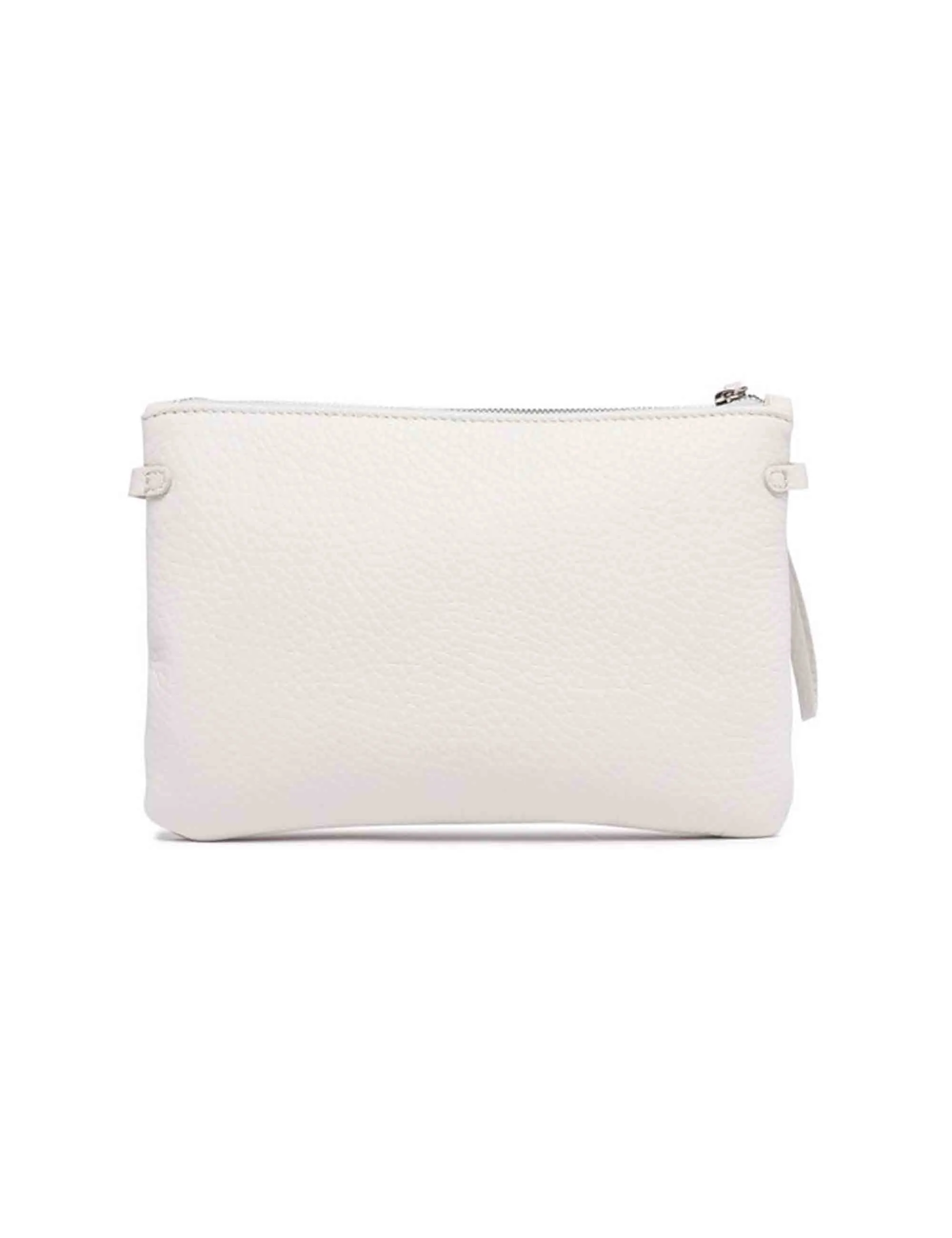 Borse donna pochette Hermy in pelle panna e naturale con manico a bracciale e tracolla