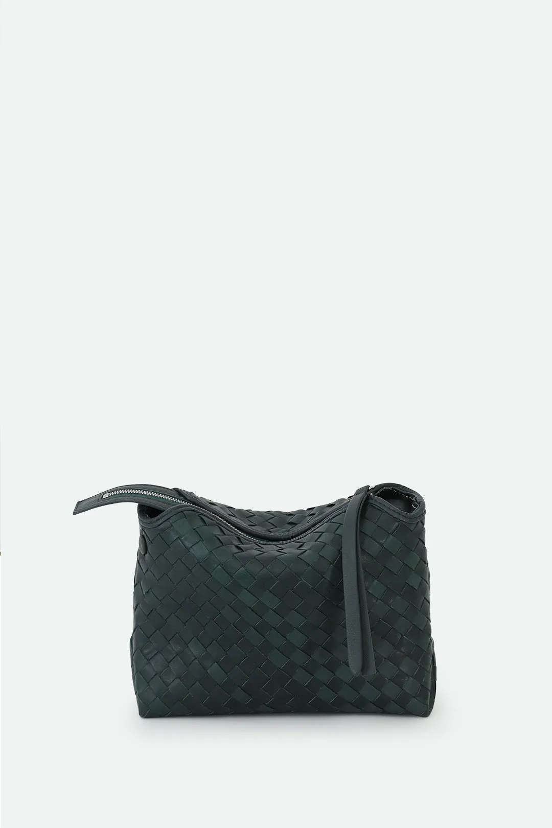 BRIDGET ITALIAN WOVEN CROSSBODY BAG IN GREEN