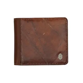 Brown Vegan Leaf leather Coin Wallet