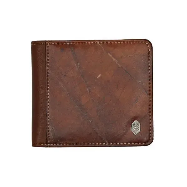 Brown Vegan Leaf leather Coin Wallet