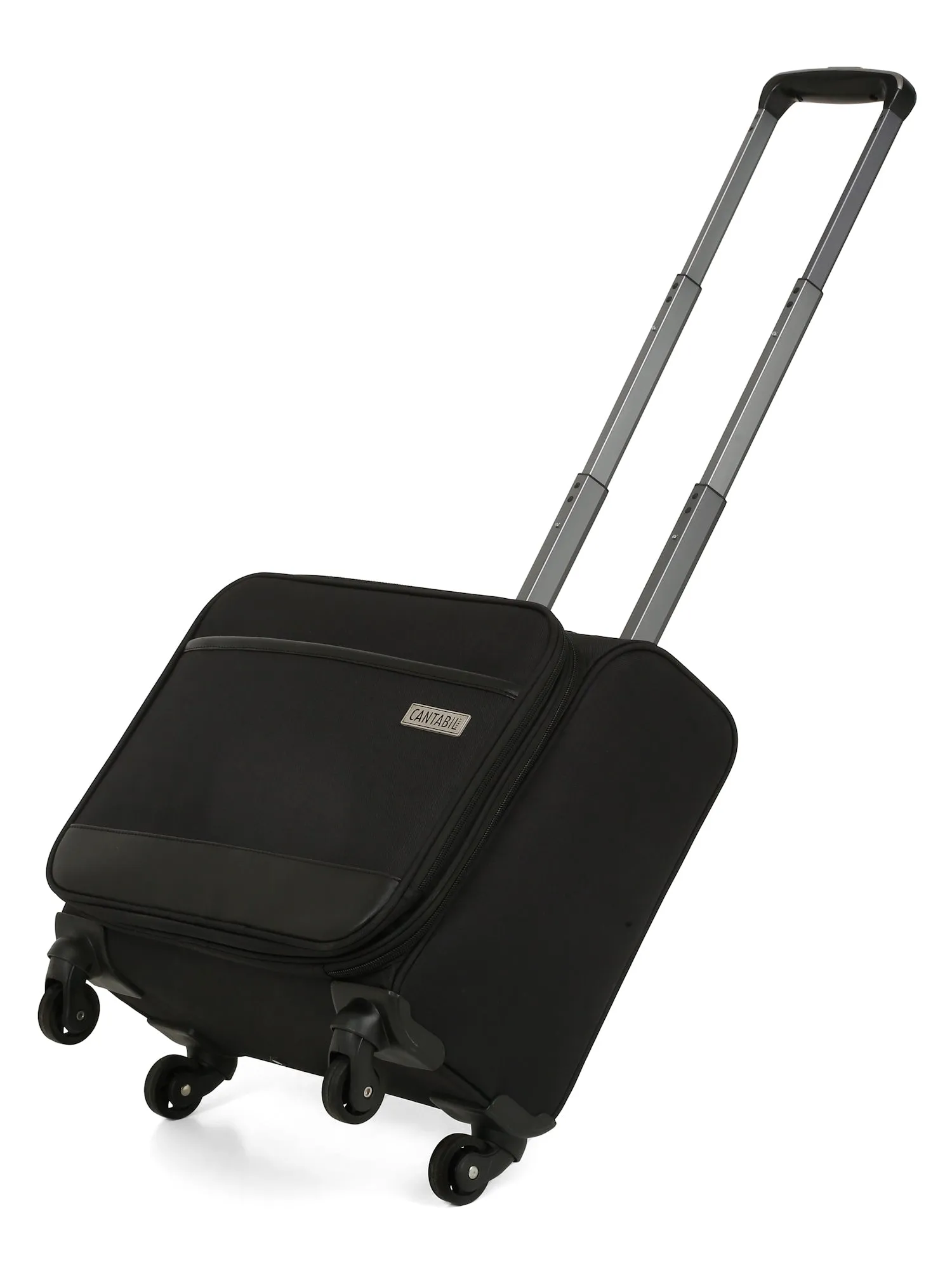 Cantabil Black Soft Body Overnighter Trolley Bag