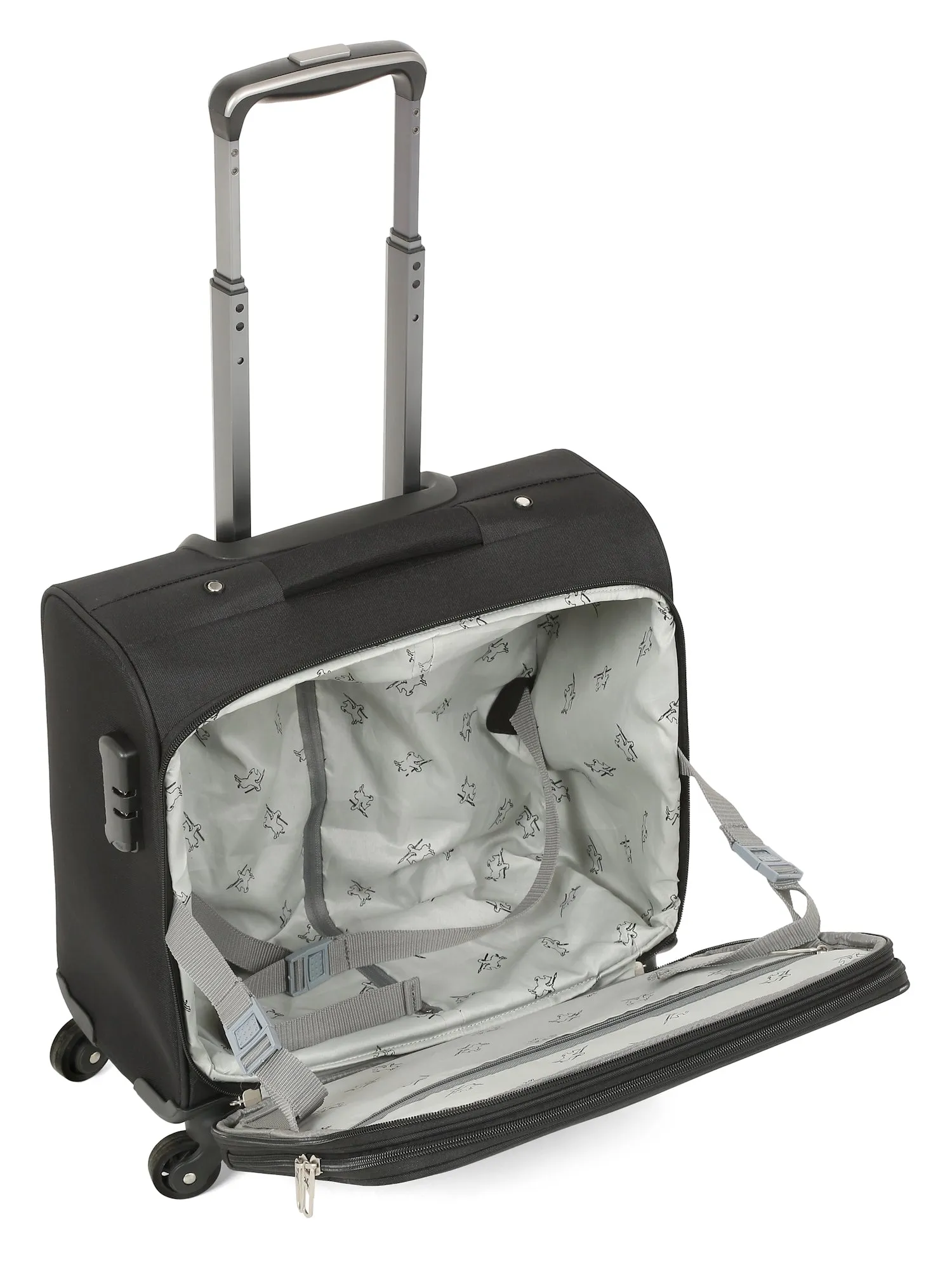 Cantabil Black Soft Body Overnighter Trolley Bag