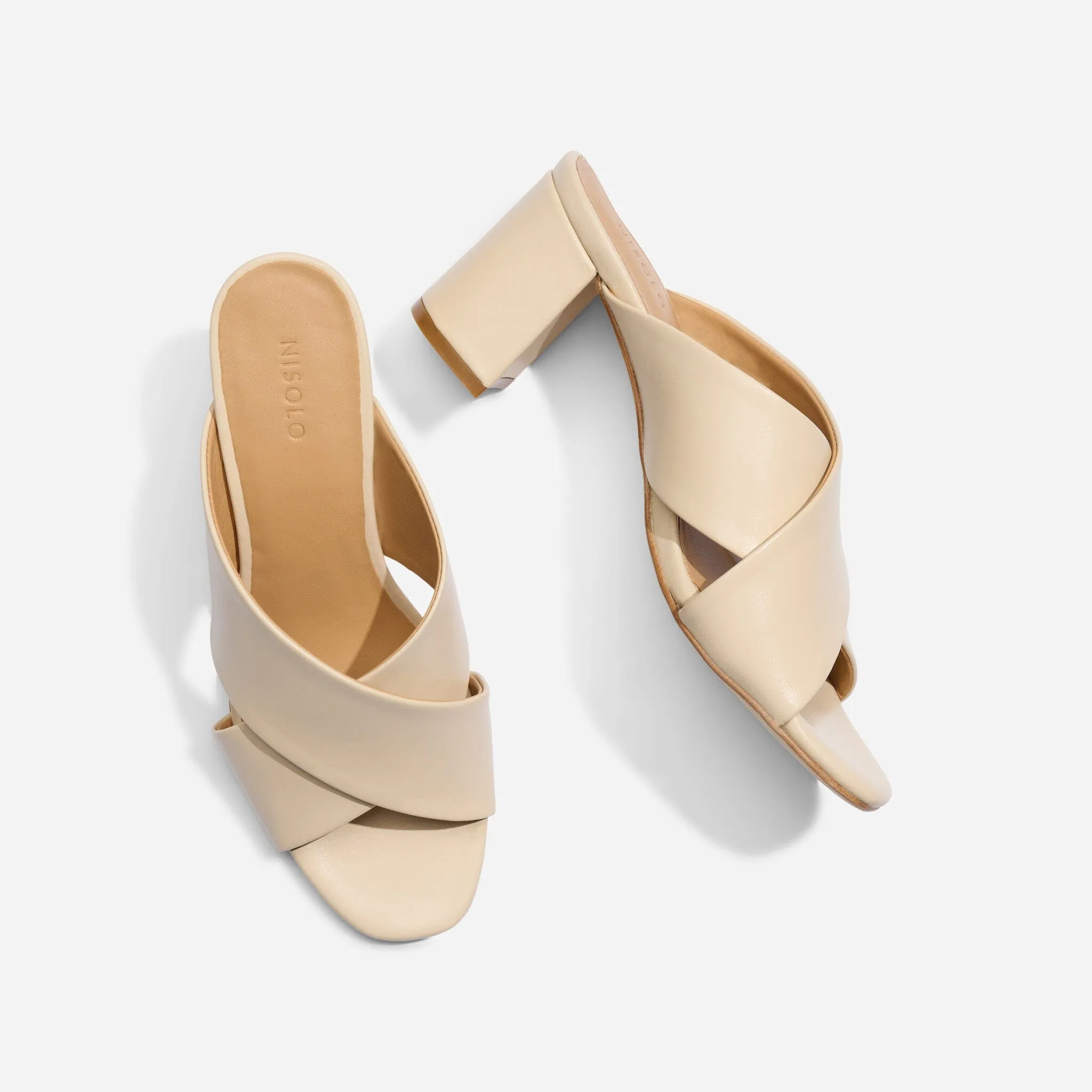 Carina Cross Strap Mule Bone