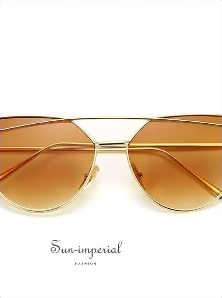 Cat Eye Sunglasses Women Vintage Metal Reflective Glasses for Women Mirror Vintage Sunniness