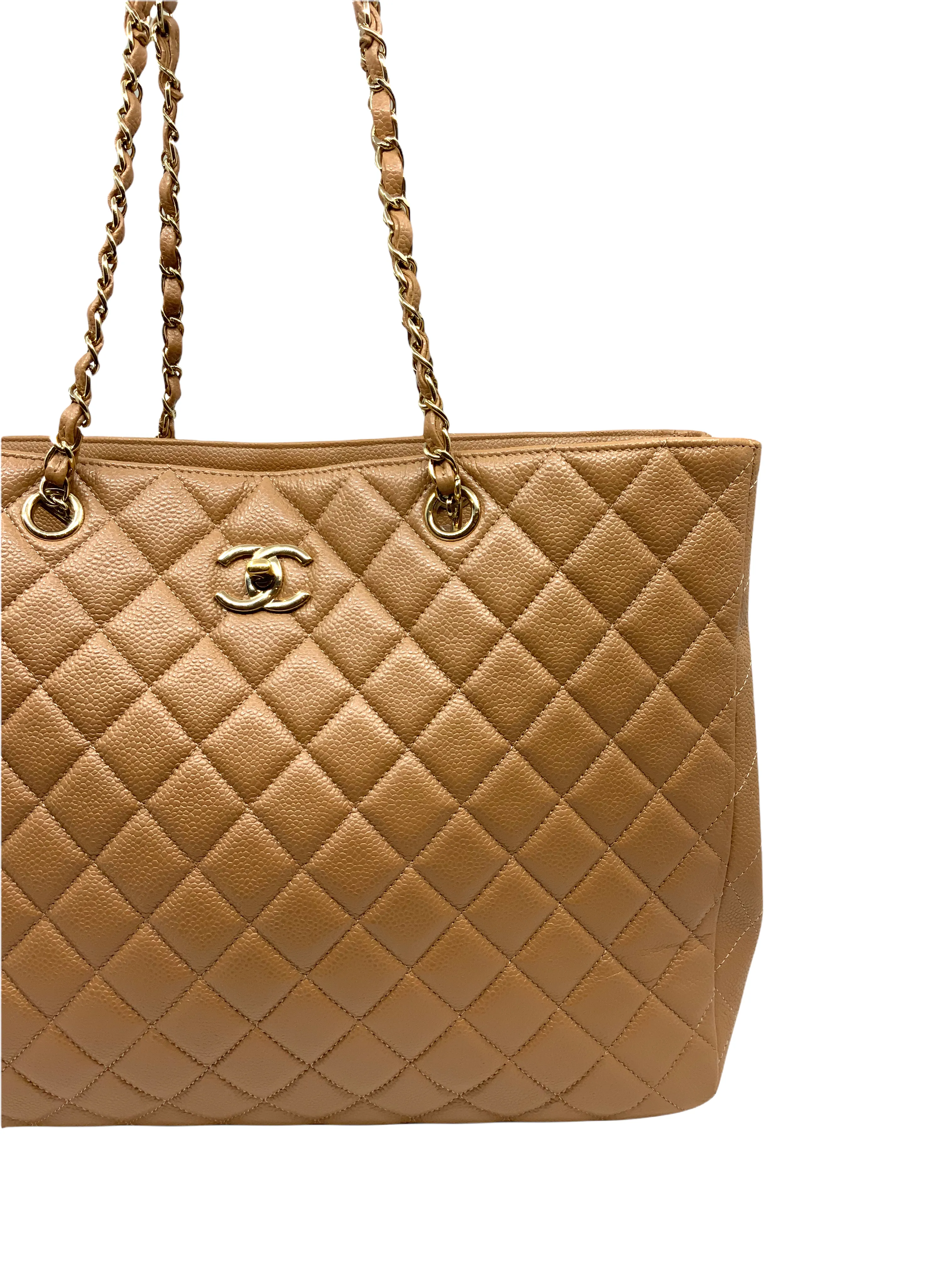 Chanel Calfskin Quilted Large CC Shopping Tote