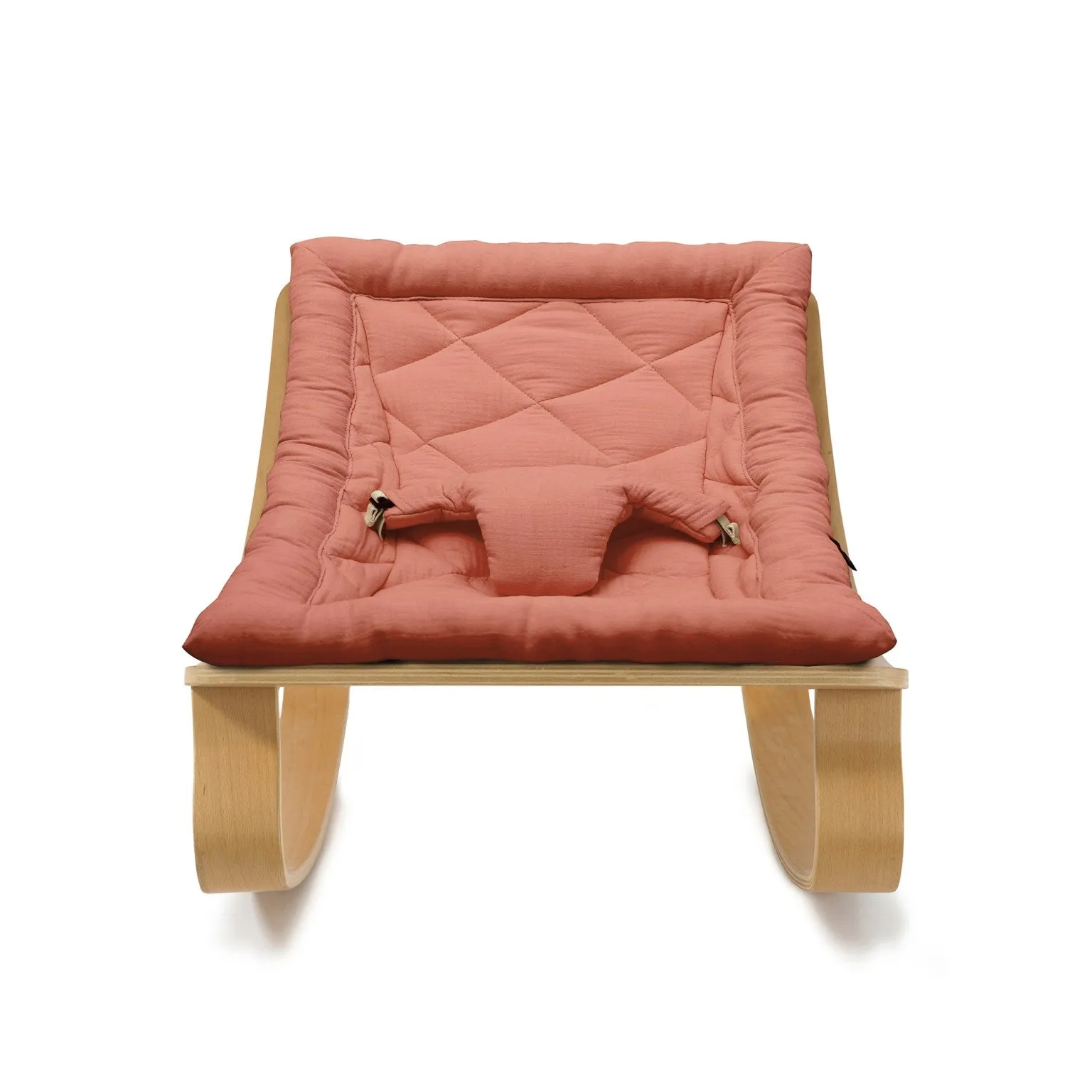 Charlie Crane Levo Baby Rocker in Beech with Bois de Rose Cushion