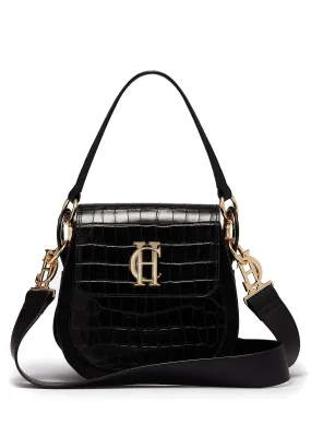 Chelsea Saddle Bag - Black Croc