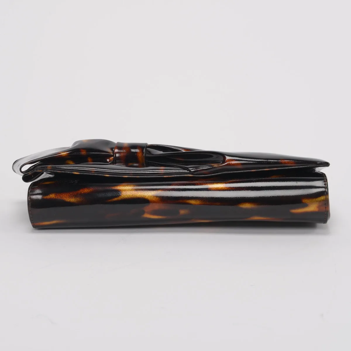 Christian Louboutin Tortoiseshell Patent Aurora Bow Clutch