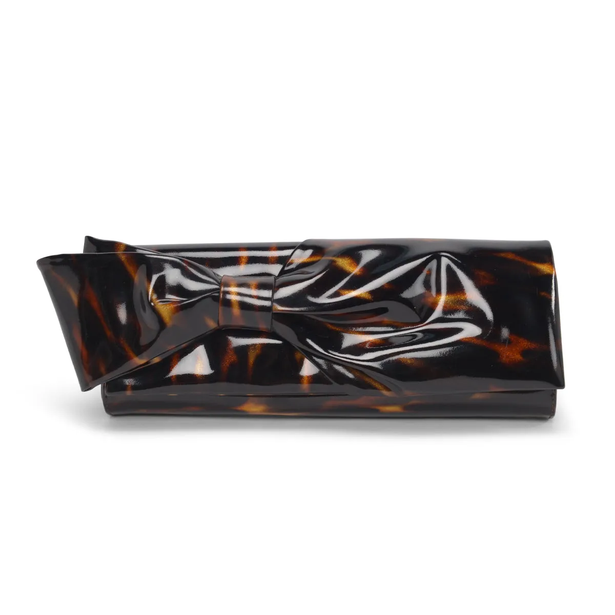 Christian Louboutin Tortoiseshell Patent Aurora Bow Clutch