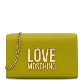 Clutch Donna con Tracolla LOVE MOSCHINO linea Gold Metal Logo color Lime