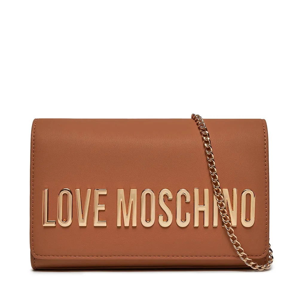 Clutch Donna con Tracolla LOVE MOSCHINO linea Smart Daily Maxi Lettering color Cammello