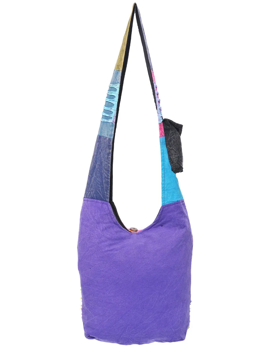 Crescent Sun Rays Cotton Hobo Bag