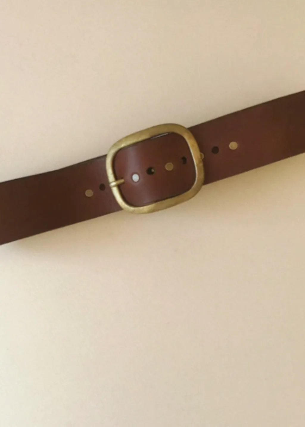 DePalma Leather Clasico Belt in Tobacco/Brass