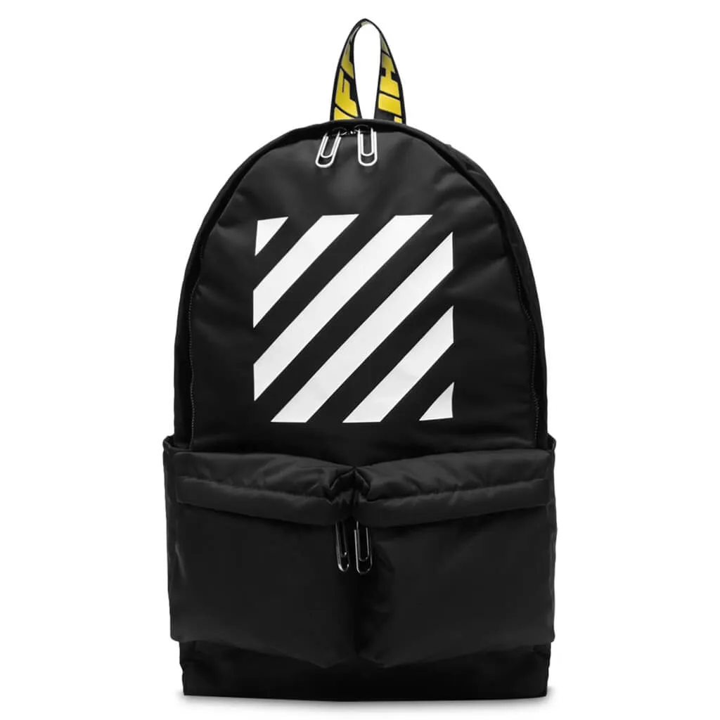 Diag Nylon Backpack - Black/White