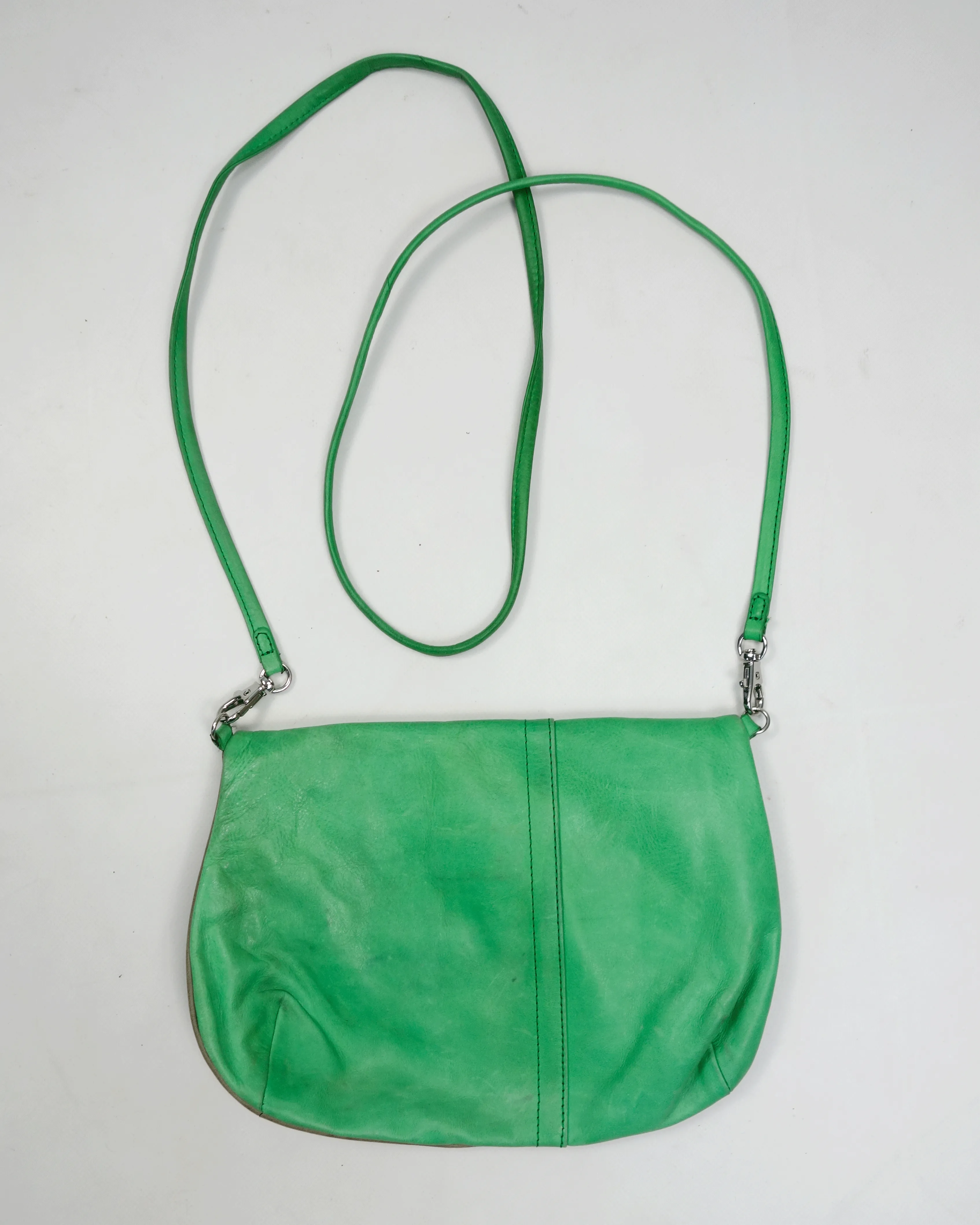 Diesel 2-Tone Green Leather Shoulder Bag 2000's