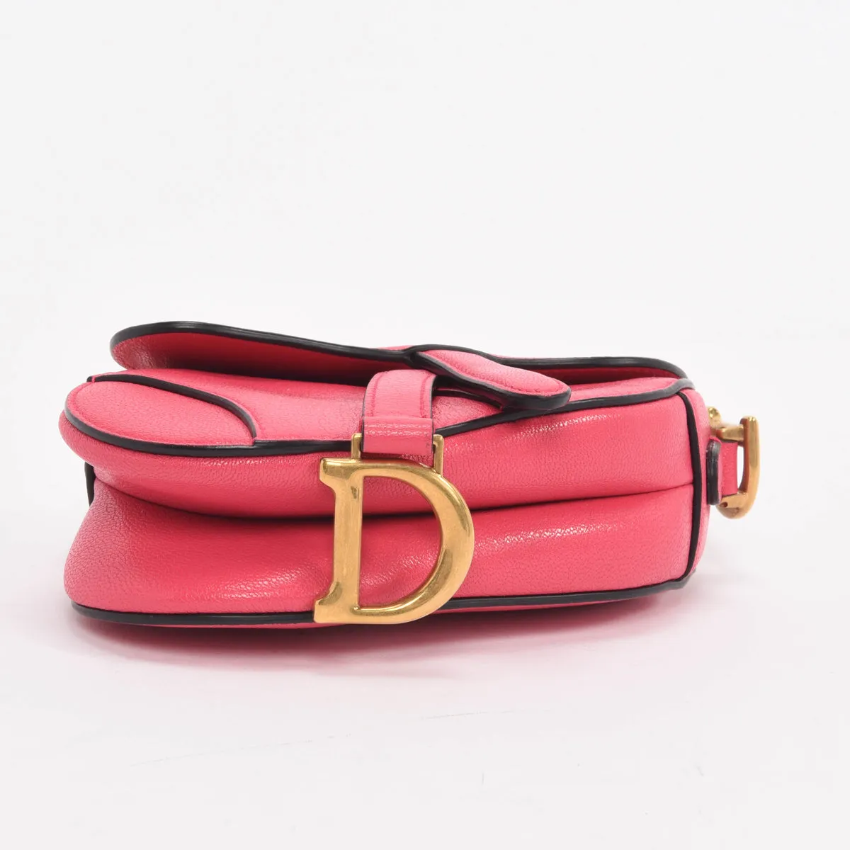 Dior Fuchsia Goatskin Micro Saddle Bag