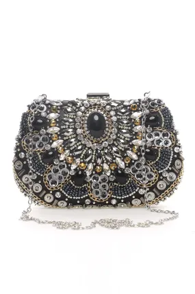 EMBELLISHED CLUTCH-BLACK