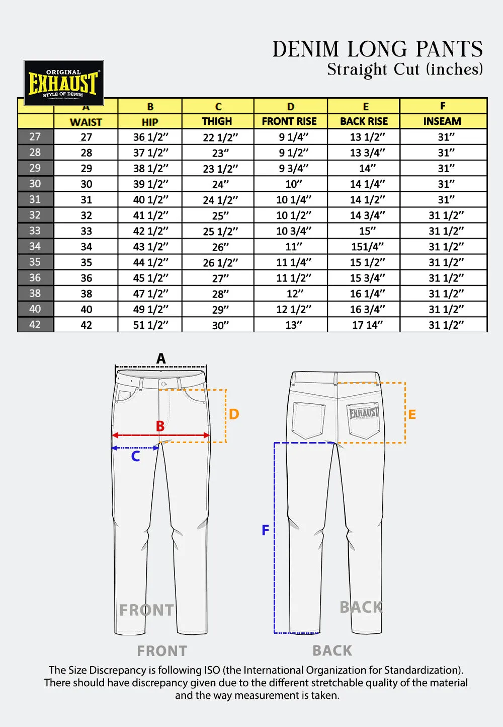 EXHAUST CLASSIC JEANS LONG PANTS [306 STRAIGHT CUT] 1628