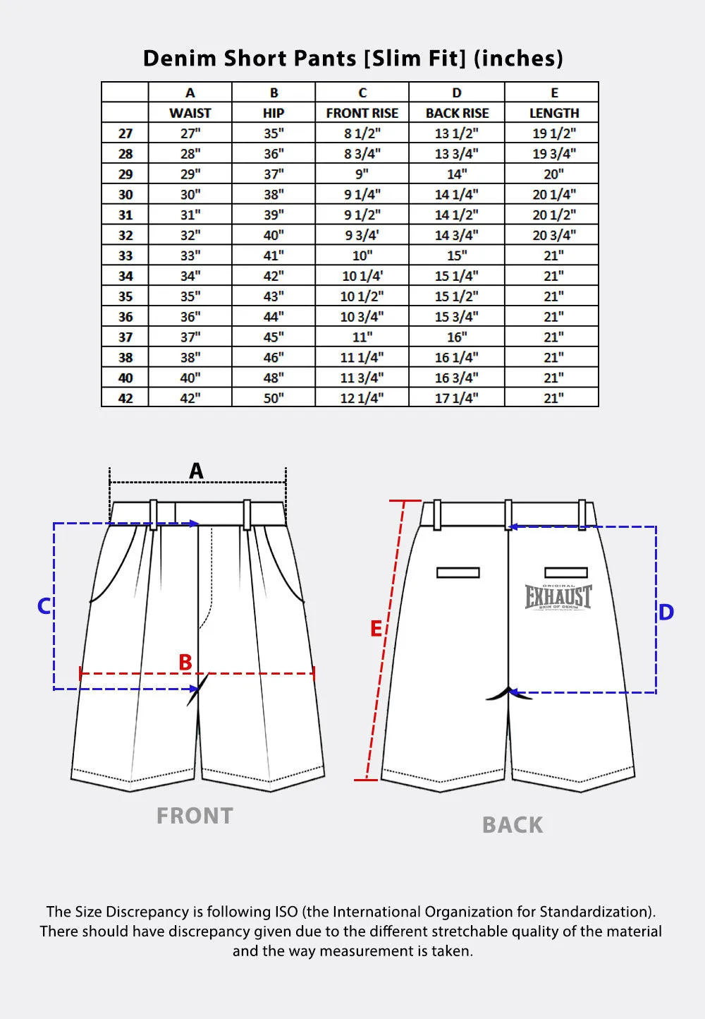 EXHAUST JEANS SHORT PANTS [SLIM FIT] 1556