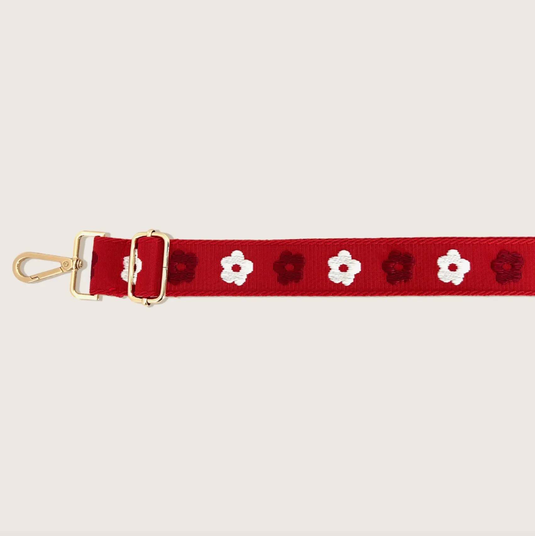 Floral Bag Strap - Red