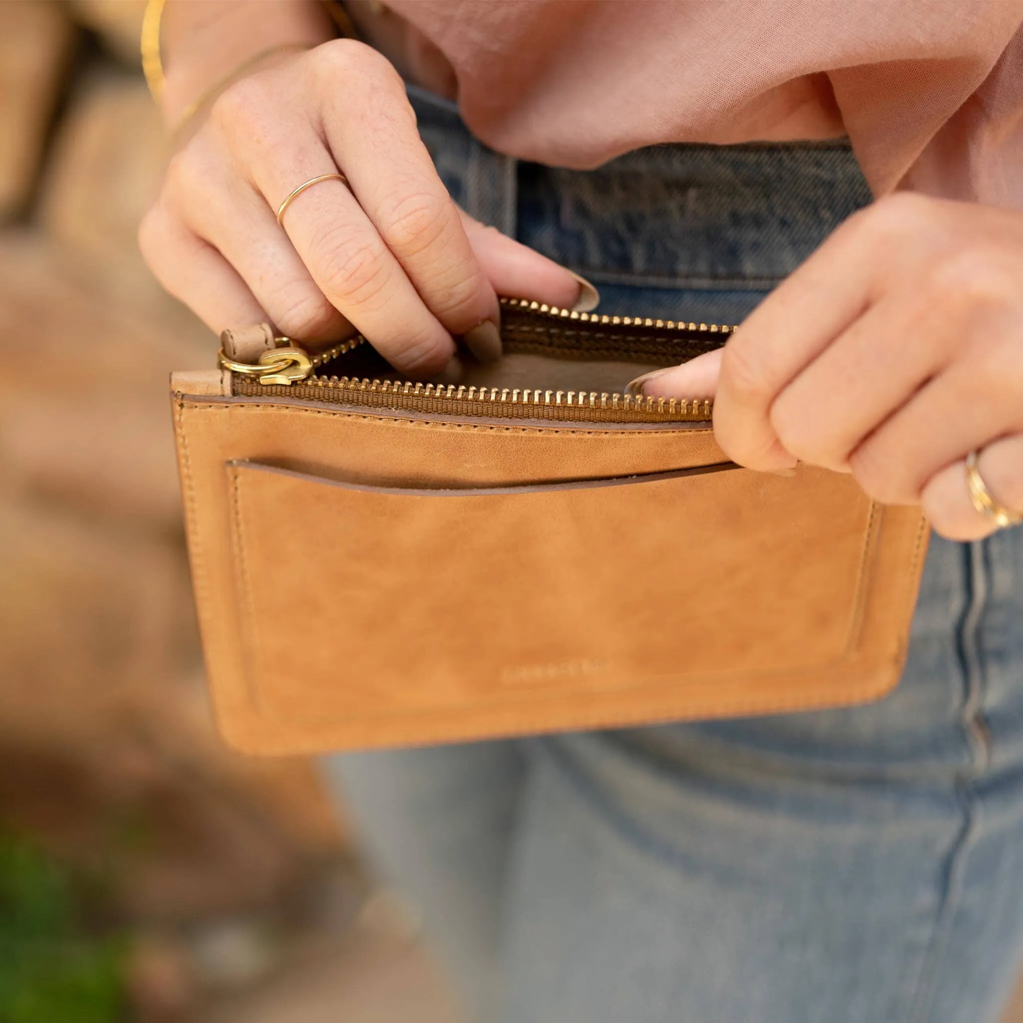 Go-To Wristlet Clutch Almond