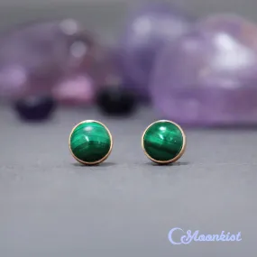 Gold Filled Malachite Stud Earrings  | Moonkist Designs