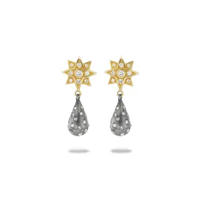 GRAND STAR DIAMOND POLKA DOT SPIKE DROP EARRINGS